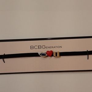 BCBG Generation black/gold tone choker neclace